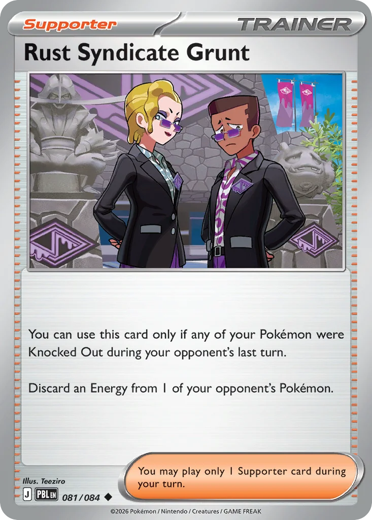 Rust Syndicate Grunt Pokemon card from Pitch Black, card number 81