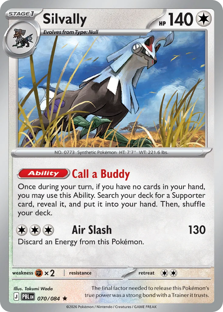 Silvally Pokemon card from Pitch Black, card number 70