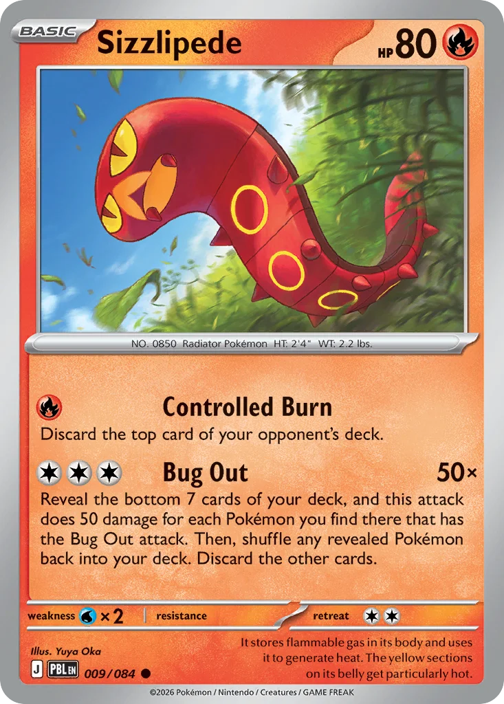 Sizzlipede Pokemon card from Pitch Black, card number 9