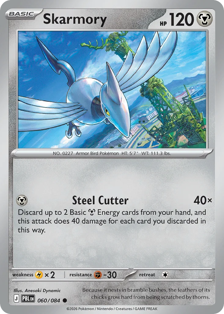 Skarmory Pokemon card from Pitch Black, card number 60