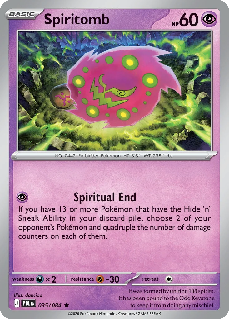 Spiritomb Pokemon card from Pitch Black, card number 35