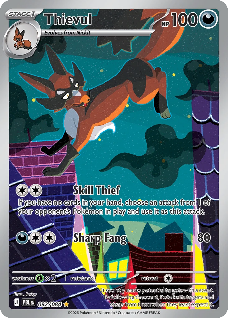 Thievul Pokemon card from Pitch Black, card number 92