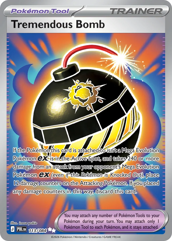 Tremendous Bomb Pokemon card from Pitch Black, card number 113