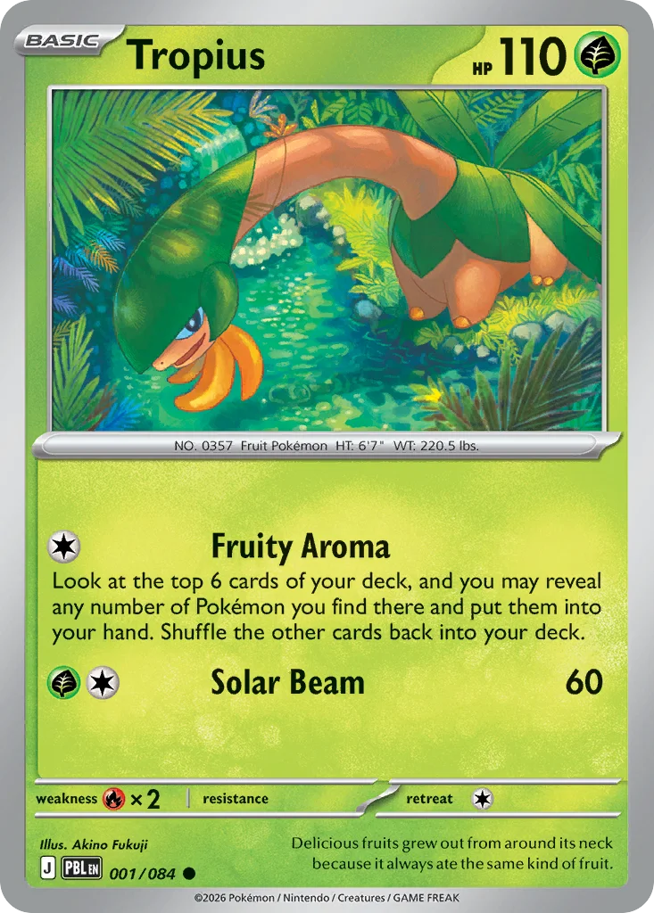 Tropius Pokemon card from Pitch Black, card number 1
