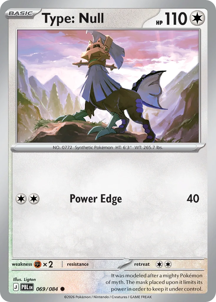 Type: Null Pokemon card from Pitch Black, card number 69