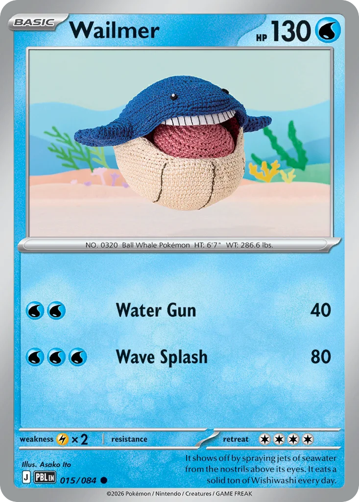 Wailmer Pokemon card from Pitch Black, card number 15