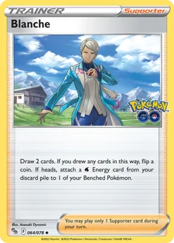 Blanche Pokemon card from Pokémon GO, card number 64