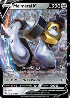 Melmetal V Pokemon card from Pokémon GO, card number 47