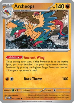 Archeops Pokemon card from White Flare, card number 51