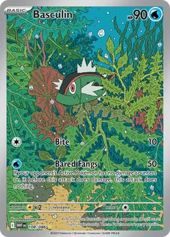 Basculin Pokemon card from White Flare, card number 108