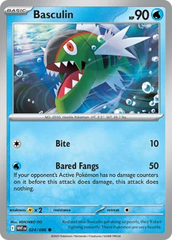 Basculin Pokemon card from White Flare, card number 24