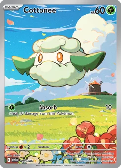 Cottonee Pokemon card from White Flare, card number 90