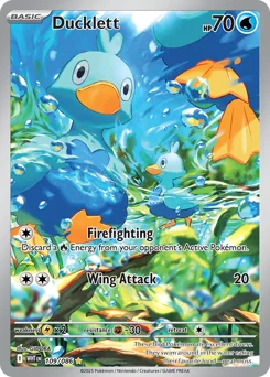 Ducklett Pokemon card from White Flare, card number 109