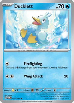 Ducklett Pokemon card from White Flare, card number 25