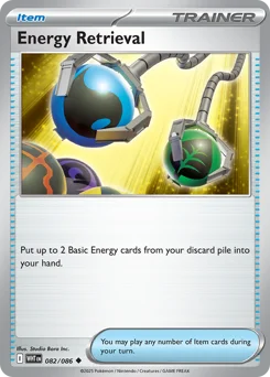 Energy Retrieval Pokemon card from White Flare, card number 82