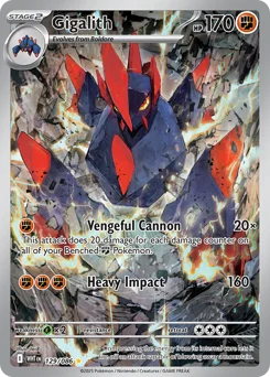 Gigalith Pokemon card from White Flare, card number 129