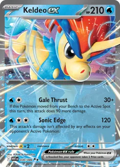 Keldeo ex Pokemon card from White Flare, card number 30