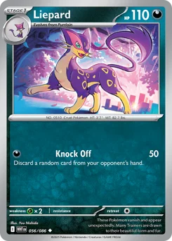 Liepard Pokemon card from White Flare, card number 56