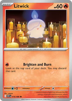 Litwick Pokemon card from White Flare, card number 16