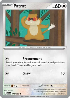 Patrat Pokemon card from White Flare, card number 72