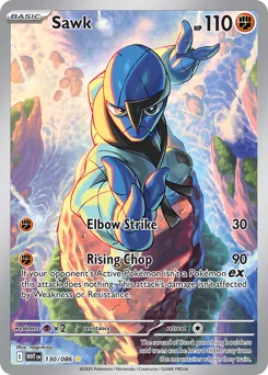 Sawk Pokemon card from White Flare, card number 130