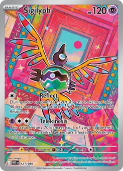 Sigilyph Pokemon card from White Flare, card number 121