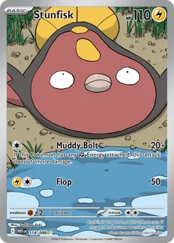 Stunfisk Pokemon card from White Flare, card number 118