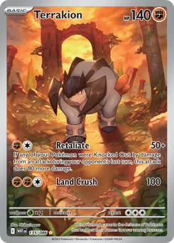 Terrakion Pokemon card from White Flare, card number 135