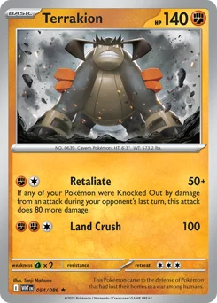 Terrakion Pokemon card from White Flare, card number 54