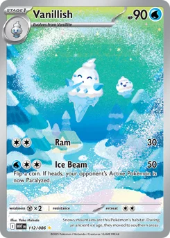 Vanillish Pokemon card from White Flare, card number 112