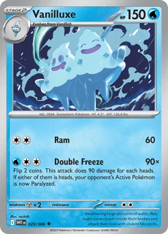 Vanilluxe Pokemon card from White Flare, card number 29