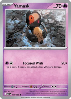 Yamask Pokemon card from White Flare, card number 39
