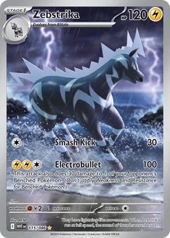 Zebstrika Pokemon card from White Flare, card number 115