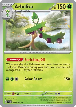 Arboliva Pokemon card from Scarlet & Violet, card number 23