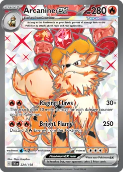 Arcanine ex Pokemon card from Scarlet & Violet, card number 224