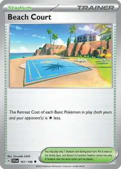 Beach Court Pokemon card from Scarlet & Violet, card number 167