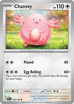 Chansey Pokemon card from Scarlet & Violet, card number 144
