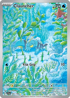 Clauncher Pokemon card from Scarlet & Violet, card number 205