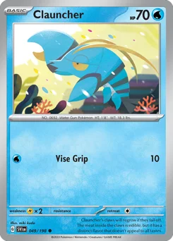 Clauncher Pokemon card from Scarlet & Violet, card number 49