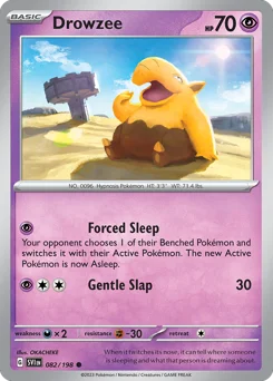 Drowzee Pokemon card from Scarlet & Violet, card number 82