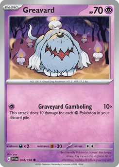 Greavard Pokemon card from Scarlet & Violet, card number 104
