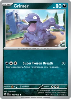 Grimer Pokemon card from Scarlet & Violet, card number 126