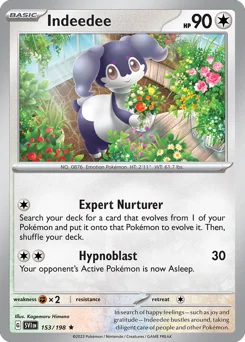 Indeedee Pokemon card from Scarlet & Violet, card number 153
