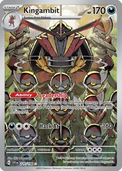 Kingambit Pokemon card from Scarlet & Violet, card number 220