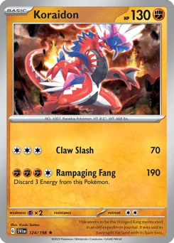 Koraidon Pokemon card from Scarlet & Violet, card number 124
