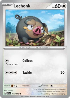 Lechonk Pokemon card from Scarlet & Violet, card number 155