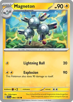 Magneton Pokemon card from Scarlet & Violet, card number 64