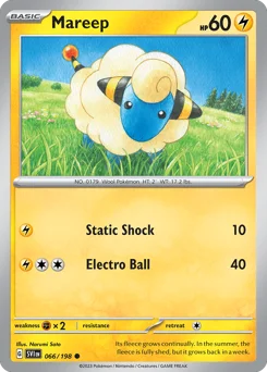 Mareep Pokemon card from Scarlet & Violet, card number 66