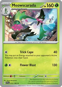 Meowscarada Pokemon card from Scarlet & Violet, card number 15