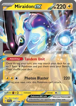 Miraidon ex Pokemon card from Scarlet & Violet, card number 81